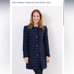 Sail to Sable Navy Tweed Button Front Coat